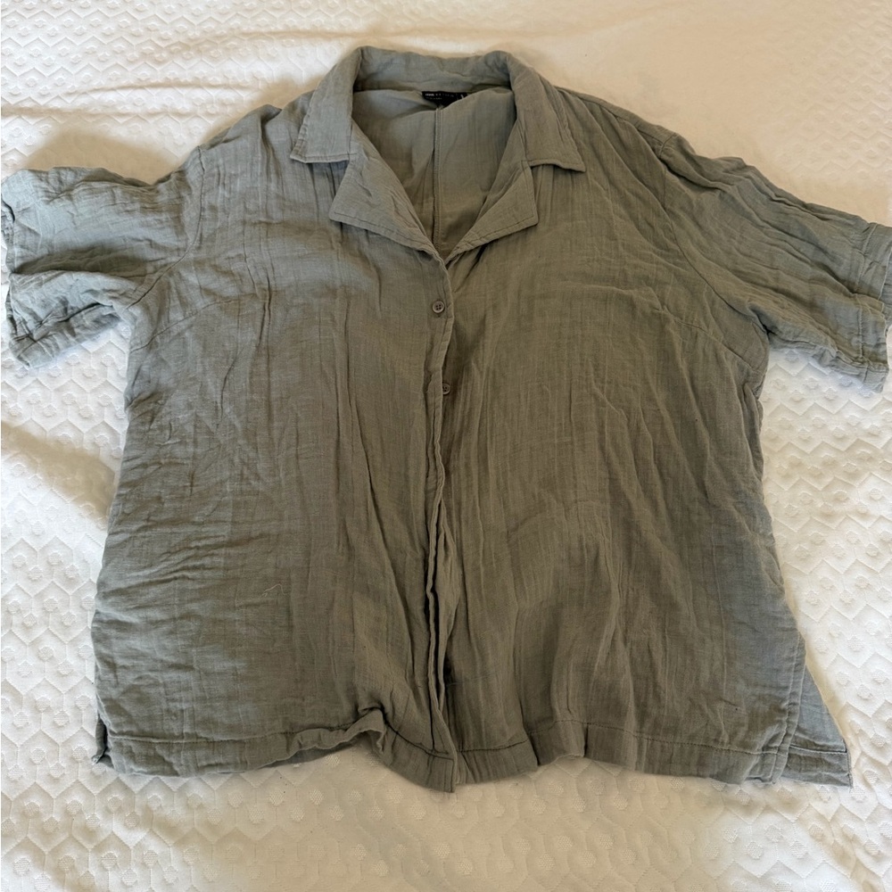 ASOS Casual Button Down Shirt in Light Gray
